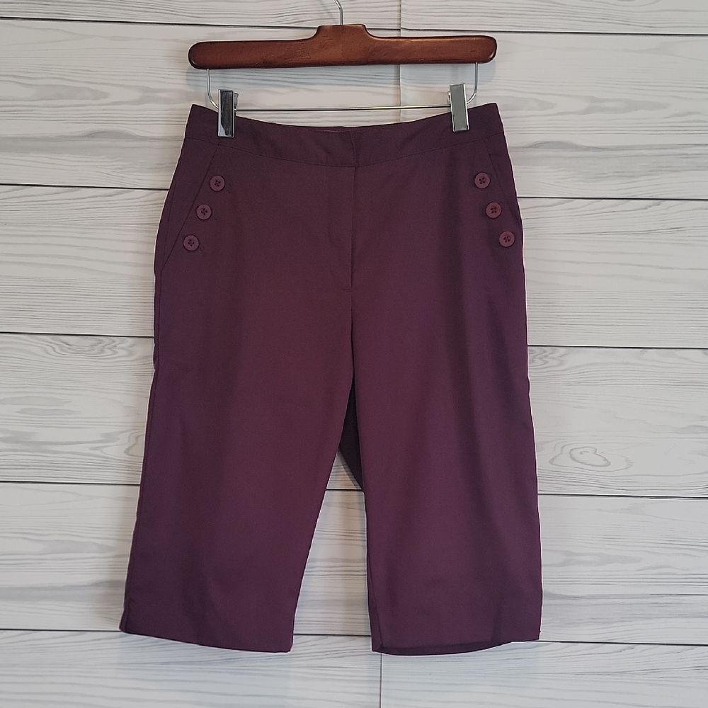 Swing Golf Shorts Magenta Purple Button-Detail Womens Size 4